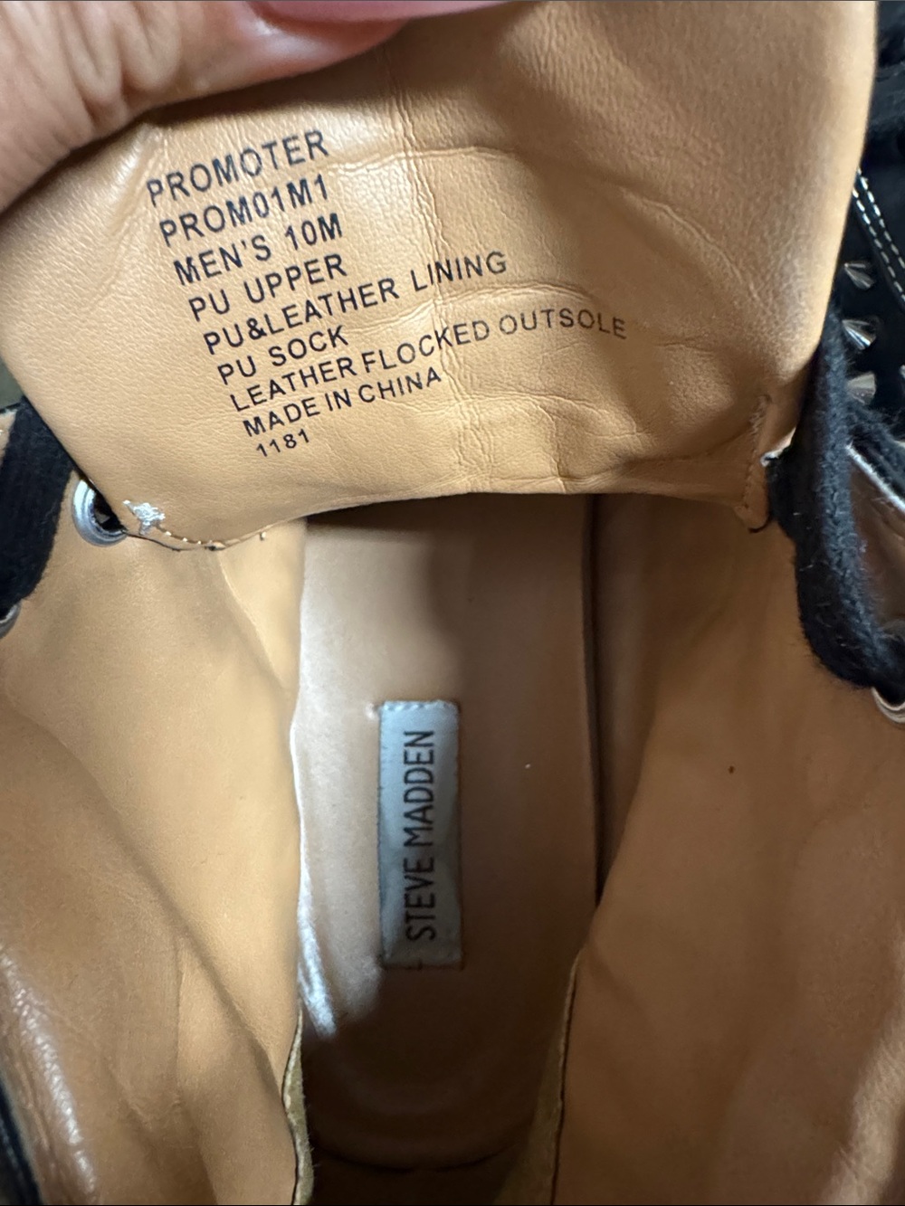 Steve Madden Black Studded High-Top Sneakers - Picture 2 of 5